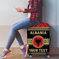 Personalized Albania Eagle Luggage Cover Red and Black Heritage - Wonder Print Shop