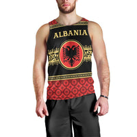 Personalized Albania Eagle Men Tank Top Red and Black Heritage - Wonder Print Shop