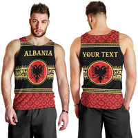Personalized Albania Eagle Men Tank Top Red and Black Heritage - Wonder Print Shop