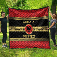 Personalized Albania Eagle Quilt Red and Black Heritage - Wonder Print Shop