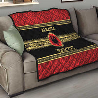 Personalized Albania Eagle Quilt Red and Black Heritage - Wonder Print Shop