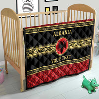 Personalized Albania Eagle Quilt Red and Black Heritage - Wonder Print Shop