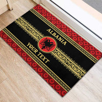 Personalized Albania Eagle Rubber Doormat Red and Black Heritage - Wonder Print Shop