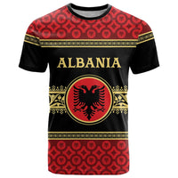 Personalized Albania Eagle T Shirt Red and Black Heritage - Wonder Print Shop