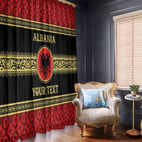 Personalized Albania Eagle Window Curtain Red and Black Heritage - Wonder Print Shop