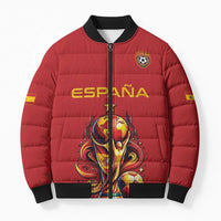 Custom World Football 2026 Spain Bomber Puffer Jacket Road To Champions Dream - Wonder Print Shop