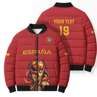 Custom World Football 2026 Spain Bomber Puffer Jacket Road To Champions Dream - Wonder Print Shop