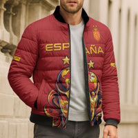 Custom World Football 2026 Spain Bomber Puffer Jacket Road To Champions Dream - Wonder Print Shop