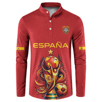Custom World Football 2026 Spain Button Sweatshirt Road To Champions Dream - Wonder Print Shop