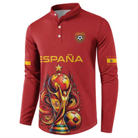 Custom World Football 2026 Spain Button Sweatshirt Road To Champions Dream - Wonder Print Shop