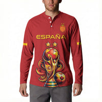 Custom World Football 2026 Spain Button Sweatshirt Road To Champions Dream - Wonder Print Shop