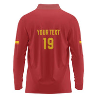 Custom World Football 2026 Spain Long Sleeve Polo Shirt Road To Champions Dream - Wonder Print Shop