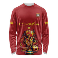 Custom World Football 2026 Spain Long Sleeve Shirt Road To Champions Dream - Wonder Print Shop