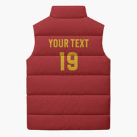Custom World Football 2026 Spain Sleeveless Puffer Jacket Road To Champions Dream - Wonder Print Shop