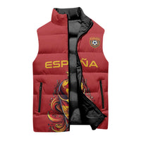 Custom World Football 2026 Spain Sleeveless Puffer Jacket Road To Champions Dream - Wonder Print Shop