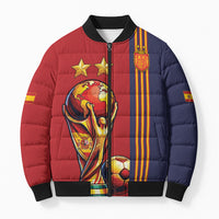 Custom World Football 2026 Spain Bomber Puffer Jacket Road To The Champions - Wonder Print Shop
