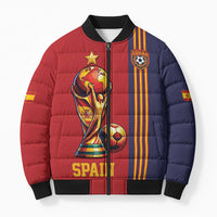 Custom World Football 2026 Spain Bomber Puffer Jacket Road To The Champions - Wonder Print Shop