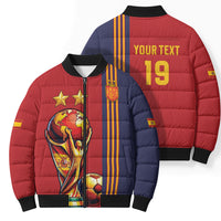 Custom World Football 2026 Spain Bomber Puffer Jacket Road To The Champions - Wonder Print Shop