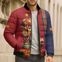 Custom World Football 2026 Spain Bomber Puffer Jacket Road To The Champions - Wonder Print Shop
