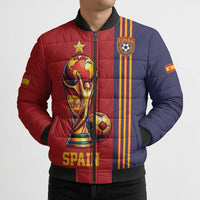 Custom World Football 2026 Spain Bomber Puffer Jacket Road To The Champions - Wonder Print Shop