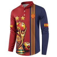 Custom World Football 2026 Spain Button Sweatshirt Road To The Champions - Wonder Print Shop