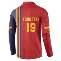 Custom World Football 2026 Spain Button Sweatshirt Road To The Champions - Wonder Print Shop