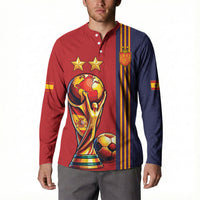 Custom World Football 2026 Spain Button Sweatshirt Road To The Champions - Wonder Print Shop