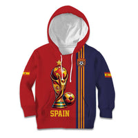 Custom World Football 2026 Spain Kid Hoodie Road To The Champions - Wonder Print Shop