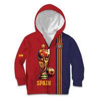 Custom World Football 2026 Spain Kid Hoodie Road To The Champions - Wonder Print Shop