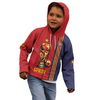 Custom World Football 2026 Spain Kid Hoodie Road To The Champions - Wonder Print Shop