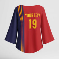Custom World Football 2026 Spain Kimono Sleeve Blouse Road To The Champions - Wonder Print Shop