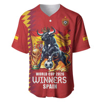 Custom World Football 2026 Spain Baseball Jersey Spanish Bull Rising Champions - Wonder Print Shop