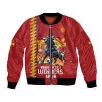 Custom World Football 2026 Spain Bomber Jacket Spanish Bull Rising Champions - Wonder Print Shop