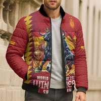 Custom World Football 2026 Spain Bomber Puffer Jacket Spanish Bull Rising Champions - Wonder Print Shop