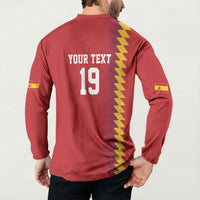 Custom World Football 2026 Spain Button Sweatshirt Spanish Bull Rising Champions - Wonder Print Shop