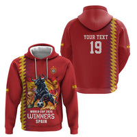 Custom World Football 2026 Spain Hoodie Spanish Bull Rising Champions - Wonder Print Shop