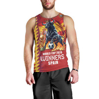 Custom World Football 2026 Spain Men Tank Top Spanish Bull Rising Champions - Wonder Print Shop