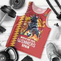 Custom World Football 2026 Spain Men Tank Top Spanish Bull Rising Champions - Wonder Print Shop