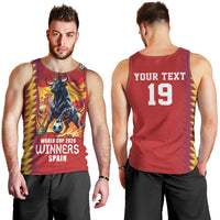 Custom World Football 2026 Spain Men Tank Top Spanish Bull Rising Champions - Wonder Print Shop