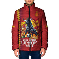 Custom World Football 2026 Spain Padded Jacket Spanish Bull Rising Champions - Wonder Print Shop