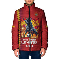 Custom World Football 2026 Spain Padded Jacket Spanish Bull Rising Champions - Wonder Print Shop