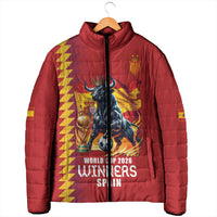 Custom World Football 2026 Spain Padded Jacket Spanish Bull Rising Champions - Wonder Print Shop