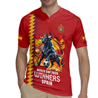 Custom World Football 2026 Spain Rugby Jersey Spanish Bull Rising Champions - Wonder Print Shop
