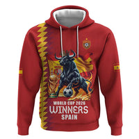 Custom World Football 2026 Spain Zip Hoodie Spanish Bull Rising Champions - Wonder Print Shop