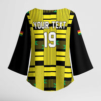 Custom World Football 2026 Ghana Kimono Sleeve Blouse Rise With The Black Stars