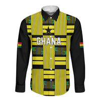 Custom World Football 2026 Ghana Long Sleeve Button Shirt Rise With The Black Stars
