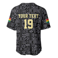 Custom World Football 2026 Ghana Baseball Jersey Black Stars Rise with Black Adinkra Pattern