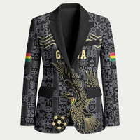 Custom World Football 2026 Ghana Blazer Black Stars Rise with Black Adinkra Pattern