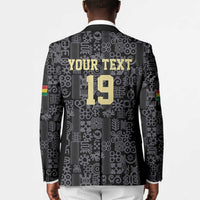 Custom World Football 2026 Ghana Blazer Black Stars Rise with Black Adinkra Pattern