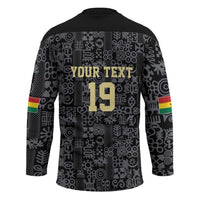 Custom World Football 2026 Ghana Hockey Jersey Black Stars Rise with Black Adinkra Pattern